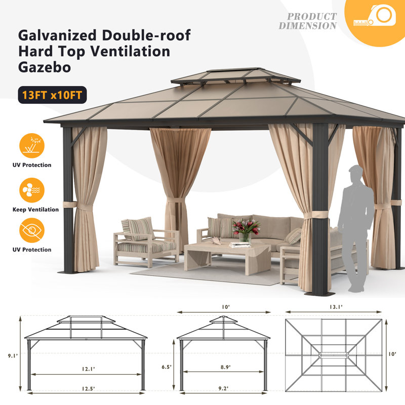JolyDale Hardtop Gazebo & Reviews Wayfair